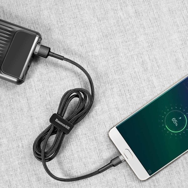 Baseus Cafule | Kabel nylonowy USB - Micro USB dwustronne złącze Quick Charge 2.4A 50cm