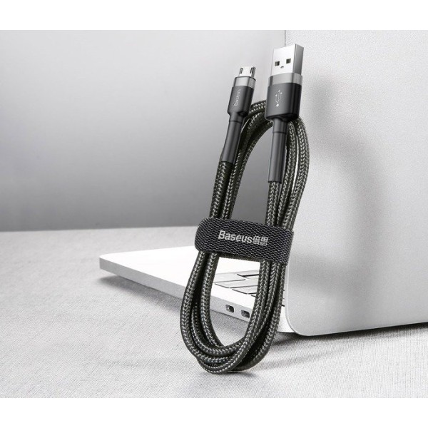 Baseus Cafule | Kabel nylonowy USB - Micro USB dwustronne złącze Quick Charge 2.4A 50cm