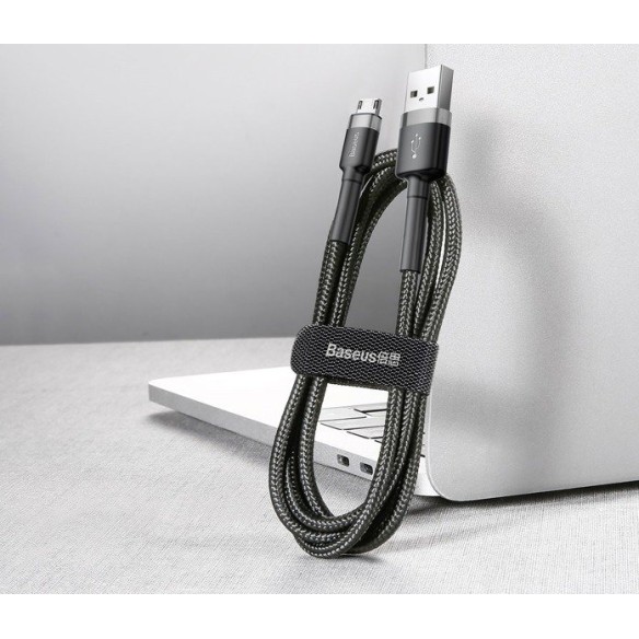 Baseus Cafule | Kabel nylonowy USB - Micro USB dwustronne złącze Quick Charge 2.4A 50cm