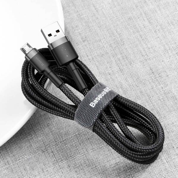 Baseus Cafule | Kabel nylonowy USB - Micro USB dwustronne złącze Quick Charge 2.4A 50cm