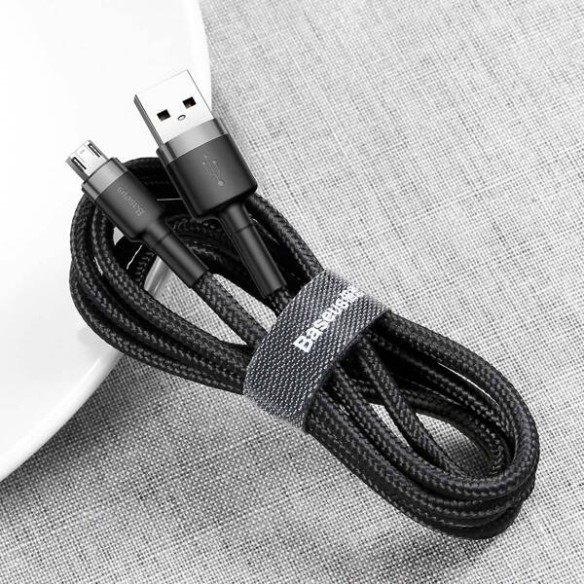 Baseus Cafule | Kabel nylonowy USB - Micro USB dwustronne złącze Quick Charge 2.4A 50cm