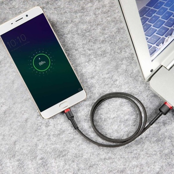 Baseus Cafule Cable | Nylonowy kabel przewód USB - Micro USB dwustronny 1.5A 2M 