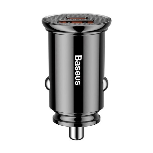 Baseus Circular Plastic | Ładowarka samochodowa USB-A Type-C USB-C PD 30W QC 3.0 SCP 5A