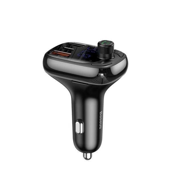 Baseus T typed PPS  | Transmiter FM bluetooth MP3 ładowarka samochodowa 2x USB + USB-C QC 3.0 PD 3.0 Huawei SCP 5A CCMT000101