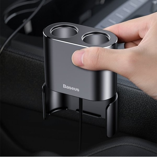 Baseus High Efficiency | Ładowarka samochodowa 2x USB + rozgałęźnik 2x gniazdo zapalniczki 80W