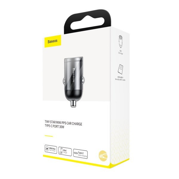 Baseus Tiny Star | Ładowarka samochodowa USB-C Type-C Power Delivery 3.0 Quick Charge 4.0+ 30W
