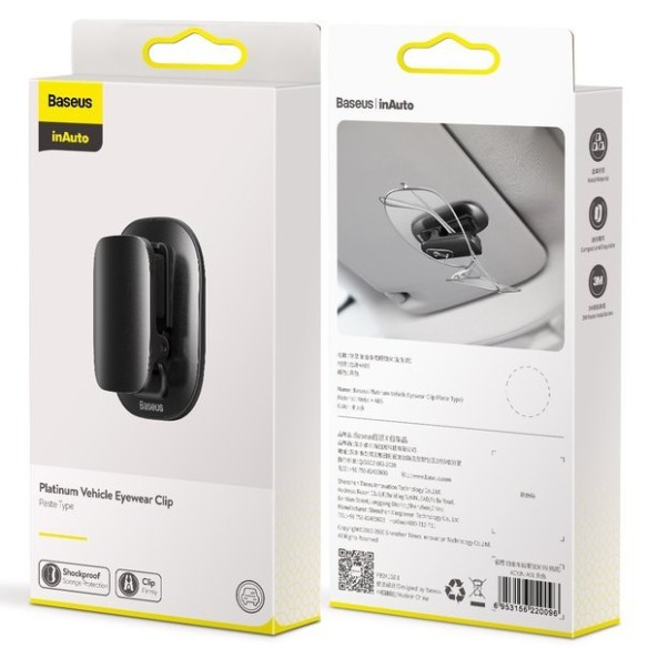 Baseus Platinum Vehicle | Klips wieszak uchwyt samochodowy na okulary dokumenty 