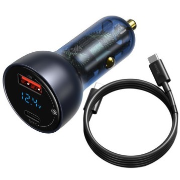 Baseus Particular | Zestaw Ładowarka samochodowa 65W QC 4.0+ PD 3.0 Huawei SCP 5A + kabel USB-C 