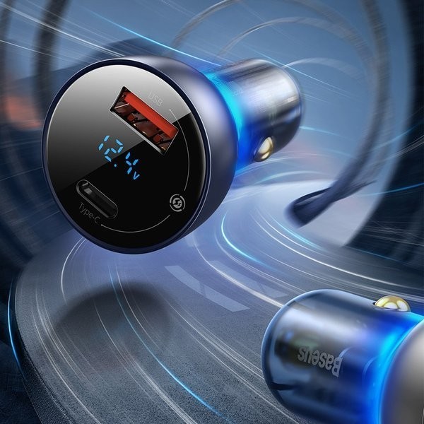 Baseus Particular | Zestaw Ładowarka samochodowa 65W QC 4.0+ PD 3.0 Huawei SCP 5A + kabel USB-C 