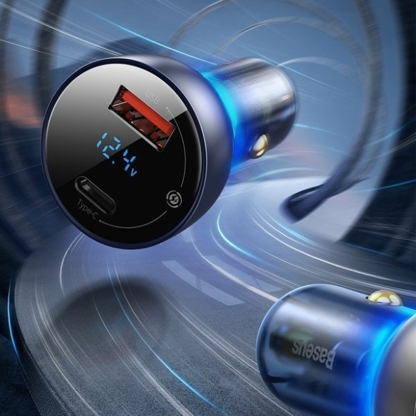 Baseus Particular | Zestaw Ładowarka samochodowa 65W QC 4.0+ PD 3.0 Huawei SCP 5A + kabel USB-C 