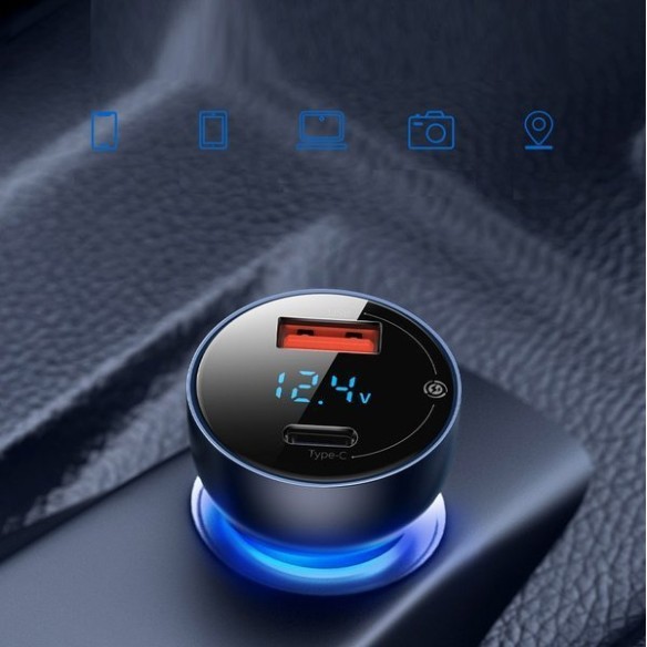 Baseus Particular | Zestaw Ładowarka samochodowa 65W QC 4.0+ PD 3.0 Huawei SCP 5A + kabel USB-C 