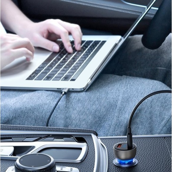 Baseus Particular | Zestaw Ładowarka samochodowa 65W QC 4.0+ PD 3.0 Huawei SCP 5A + kabel USB-C 