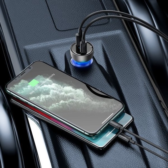 Baseus Particular | Zestaw Ładowarka samochodowa 65W QC 4.0+ PD 3.0 Huawei SCP 5A + kabel USB-C 