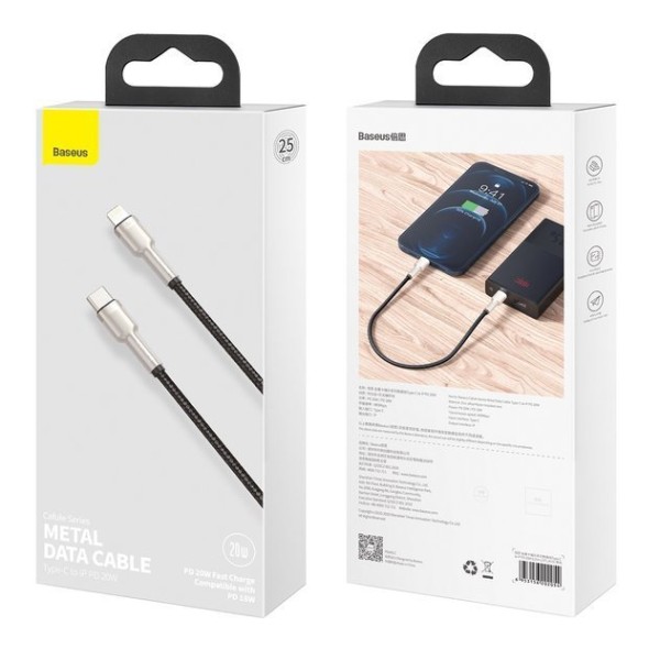 Baseus Cafule Metal | Kabel USB-C Lightning PD 20W do iPhone iPad 