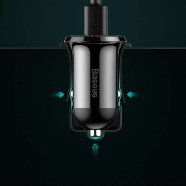 Baseus Grain Pro | Ładowarka samochodowa 2x USB 4.8A 24W