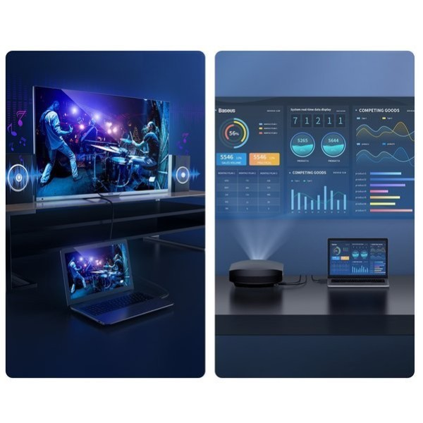 Baseus High Definition | Kabel przewód HDMI - HDMI 2.0 4K60Hz FULL HD 18Gbps HDR 1m