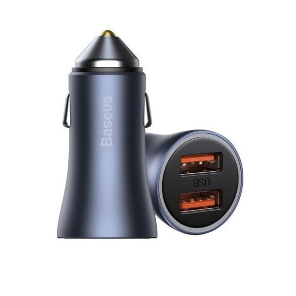 Baseus Golden Pro | Zestaw szybka ładowarka samochodowa 2xUSB 40W + kabel USB - Type-C 1m