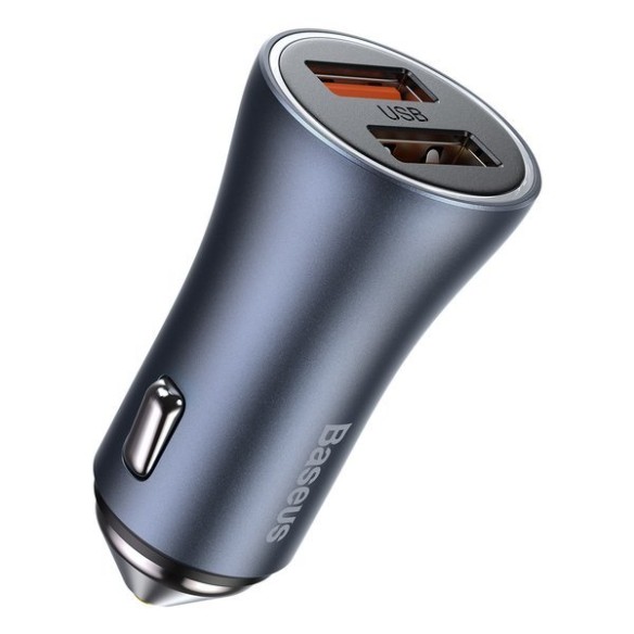 Baseus Golden Pro | Zestaw szybka ładowarka samochodowa 2xUSB 40W + kabel USB - Type-C 1m