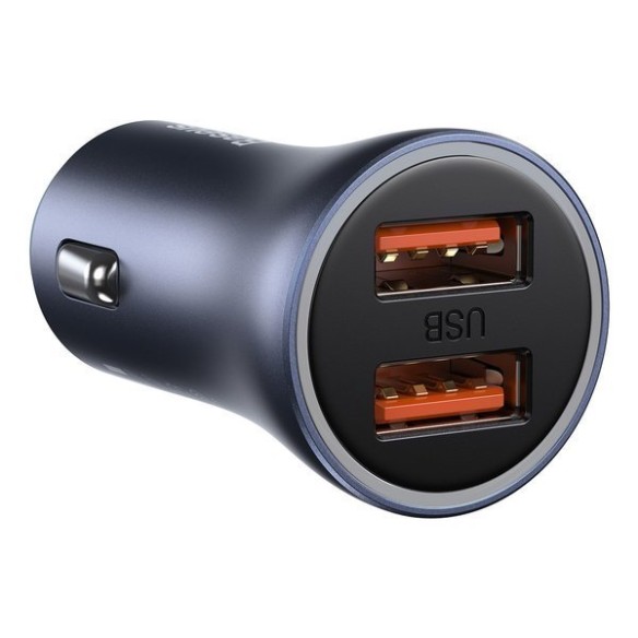 Baseus Golden Pro | Zestaw szybka ładowarka samochodowa 2xUSB 40W + kabel USB - Type-C 1m