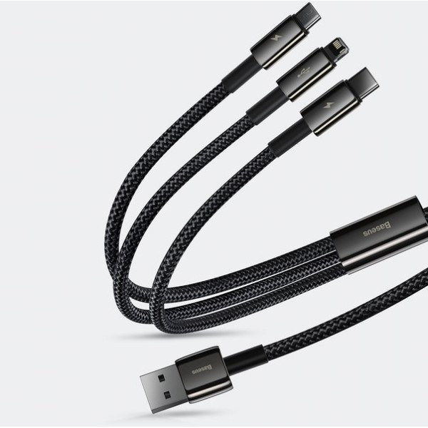 Baseus Thungsten Gold | Kabel 3w1 USB - Micro USB-C Lightning do iPhone 3.5A 