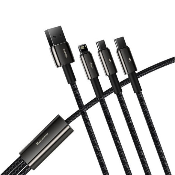 Baseus Thungsten Gold | Kabel 3w1 USB - Micro USB-C Lightning do iPhone 3.5A 