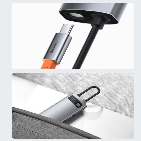 Baseus Metal Gleam Series | Adapter HUB USB-C - HDMI 4K USB2.0 USB3.0 USB-C PD 100W