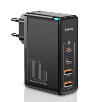 Baseus GaN2 Pro | Szybka ładowarka sieciowa, zasilacz 4 porty USB-A + USB-C 100W PD 