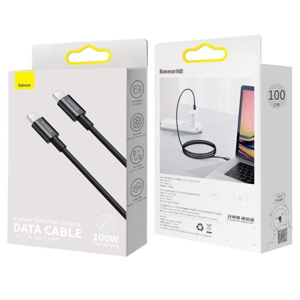 Baseus Superior | Kabel Type-C USB-C 5A/20V 100W Power Delivery QC4.0 1m