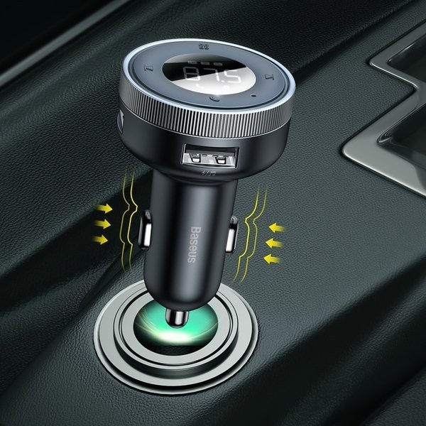Baseus Enjoy Car | Transmiter FM AUX Bluetooth 5.0 Ładowarka samochodowa 2x USB 