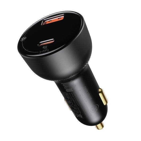 Baseus Superme | Szybka ładowarka samochodowa 100W USB-C USB z kablem USB-C