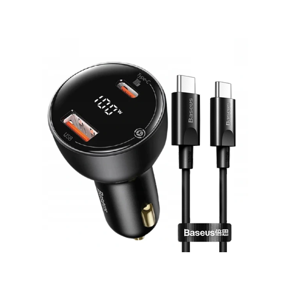 Baseus Superme | Szybka ładowarka samochodowa 100W USB-C USB z kablem USB-C