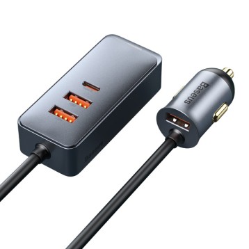 Baseus Share Together | Ładowarka samochodowa z rozgałęźnikiem 4x USB USB-C 120W Powe Delivery Quick Charge 4.0 