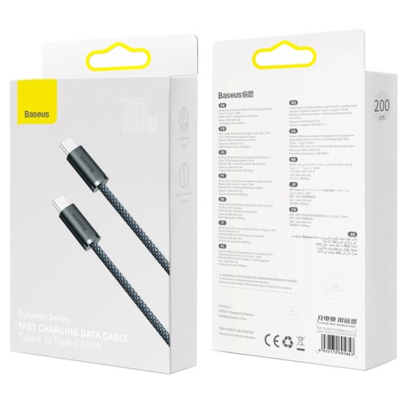 Baseus Dynamic Series | Kabel USB-C Type-C 100W Power Delivery Quick Charge 2m