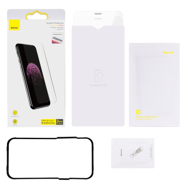 Baseus SGBL060102 | Szkło hartowane 9h do iPhone X / XS / 11 Pro (2 szt.)