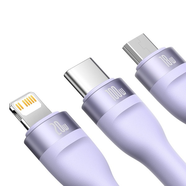 Baseus Flash Series 2 | Kabel USB-C / USB-A - USB-C, Lightning, Micro USB 1.2m 100W	