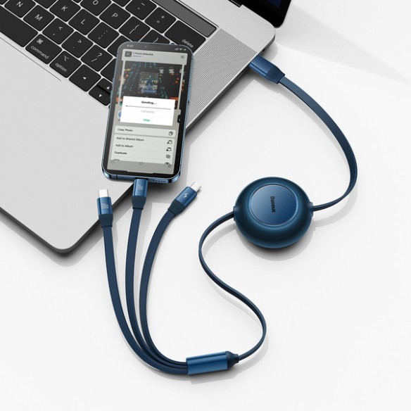 Baseus Bright Mirror 2 | Kabel z regulacją długości USB-C - Micro, USB-C, Lightning do iPhone 100W PD QC