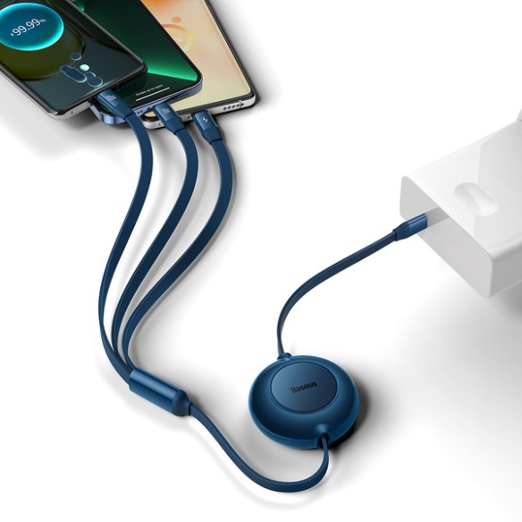 Baseus Bright Mirror 2 | Kabel z regulacją długości USB-C - Micro, USB-C, Lightning do iPhone 100W PD QC