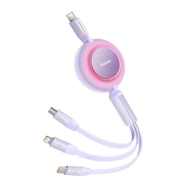 Baseus Bright Mirror 2 | Kabel z regulacją długości USB-C - Micro, USB-C, Lightning do iPhone 100W PD QC