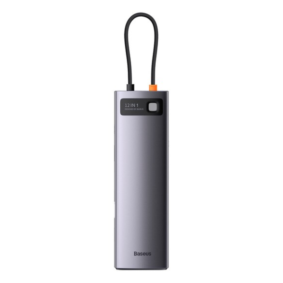 Baseus Metal Gleam 12w1 | Adapter HUB USB-C - HDMI, DP, USB3.0, USB-C 10GB/s, RJ45, Audio, SD/TF, 100W