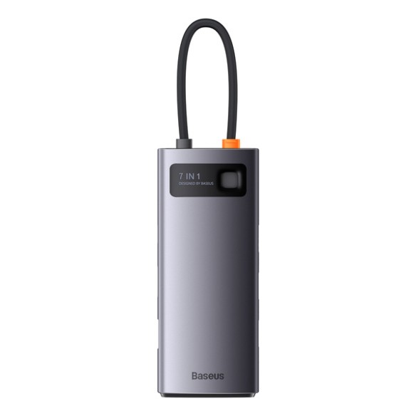 Baseus Metal Gleam 7w1 | Adapter HUB USB-C do 3x USB3.0, VGA, HDMI 4K, RJ45 100W PD 