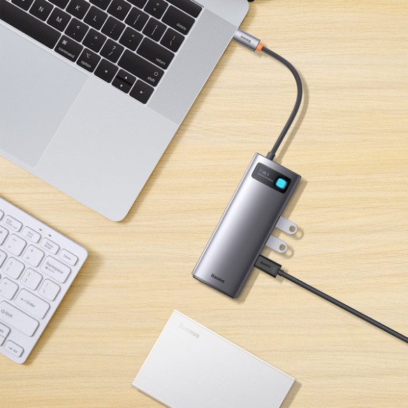 Baseus Metal Gleam 7w1 | Adapter HUB USB-C - 2x HDMI, 3x USB3.0, RJ45 100W