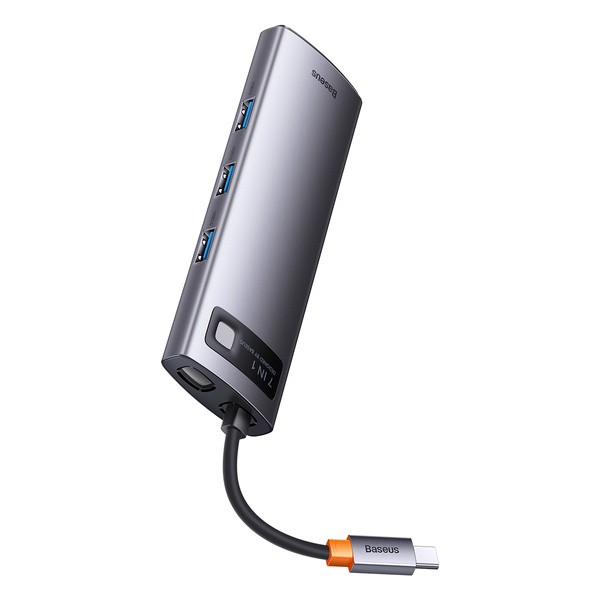 Baseus Metal Gleam 7w1 | Adapter HUB USB-C - 2x HDMI, 3x USB3.0, RJ45 100W