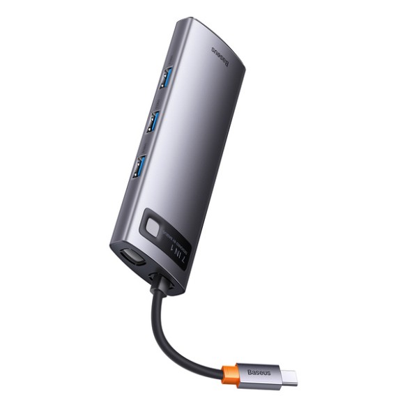Baseus Metal Gleam 7w1 | Adapter HUB USB-C - 2x HDMI, 3x USB3.0, RJ45 100W