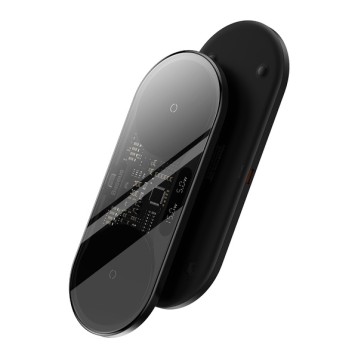 Baseus Digital LED Display 2in1 | Ładowarka indukcyjna 2w1 bezprzewodowa Qi 20W do telefonu, słuchawek