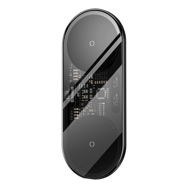 Baseus Digital LED Display 2in1 | Ładowarka indukcyjna 2w1 bezprzewodowa Qi 20W do telefonu, słuchawek