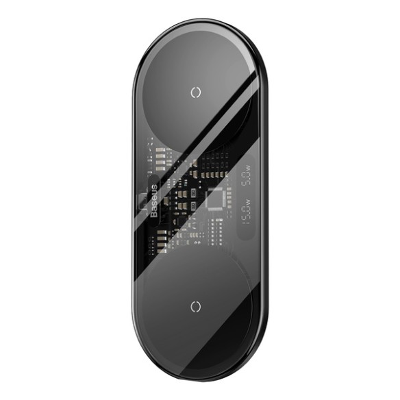 Baseus Digital LED Display 2in1 | Ładowarka indukcyjna 2w1 bezprzewodowa Qi 20W do telefonu, słuchawek