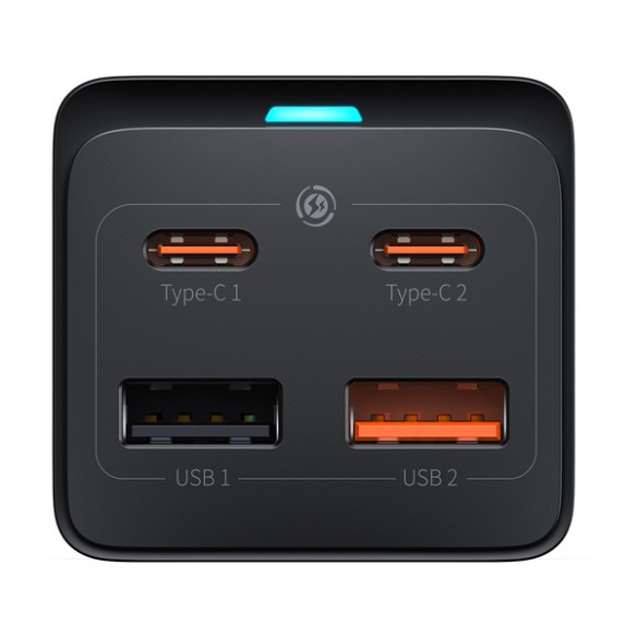 Baseus GaN3 Pro AC+2U+2C | Ładowarka sieciowa gniazdo zasilania AC 230V 2xUSB-A 2x USB-C 65W
