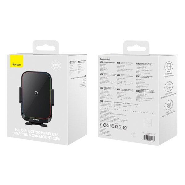 Baseus Halo Electric | Uchwyt z ładowaniem bezprzewodowym 15W na kratkę nawiewu