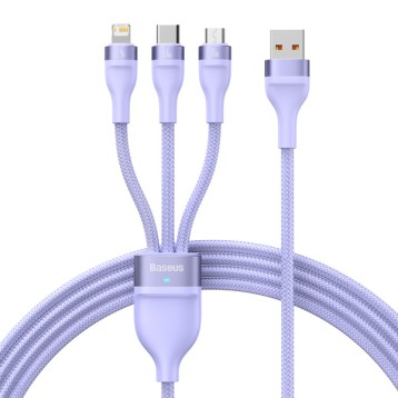 Baseus Flash Series 2 | Kabel 3w1 USB - Lightning, Micro, USB-C 66W 1.2m