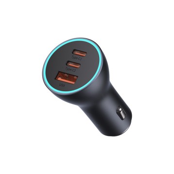 Baseus Golden Contactor Pro | Szybka ładowarka samochodowa z trzema portami, USB-C, USB-A 65